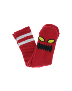 TM MONSTER FACE CREW SOCKS RED 1 pair