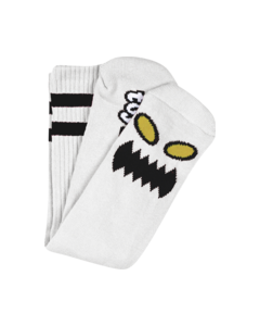 TM MONSTER FACE CREW SOCKS WHITE 1 pair