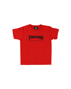 THRASHER MAG LOGO YTH SS S-RED