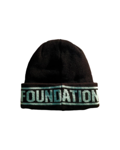 FOUND TEXT LOGO KNIT BEANIE BLACK/TEAL