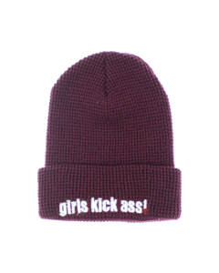 FOUND GIRLS KICK ASS BEANIE BURGUNDY