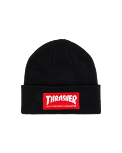 THRASHER SKATE MAG PATCH BEANIE BLACK W/RED/WHT