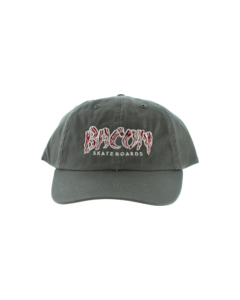 BACON LOGO EMBROIDERED HAT ADJ-GREY/RED