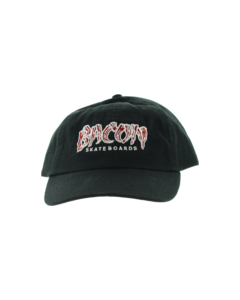 BACON LOGO EMBROIDERED HAT ADJ-BLACK/RED