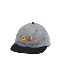 GIRL JERON WOOL 6 PANEL HAT ADJ-HEATHER GREY/BLK