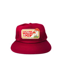 HAPPY HR HAVE A NICE TRIP HAT ADJ-BURGUNDY