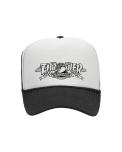 THRASHER ANTI-HERO MAG BANNER TRKR HAT ADJ-BLK/WHT