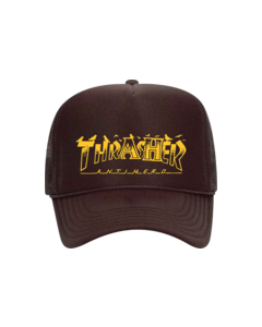 THRASHER ANTI-HERO PIGEON MAG TRUCKER HAT ADJ-BRN