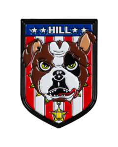 PWL/P LAPEL PIN HILL BULLDOG RED