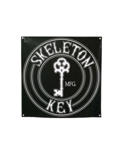 SKELETON KEY OG CIRCLE VINYL BANNER 33X33" BLACK