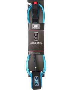 O&E MOULDED LONGBOARD REGULAR LEASH 9' BLUE